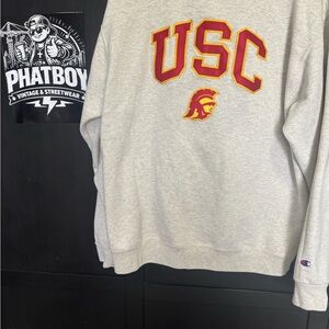 Champion Gray USC Crewneck Sweater